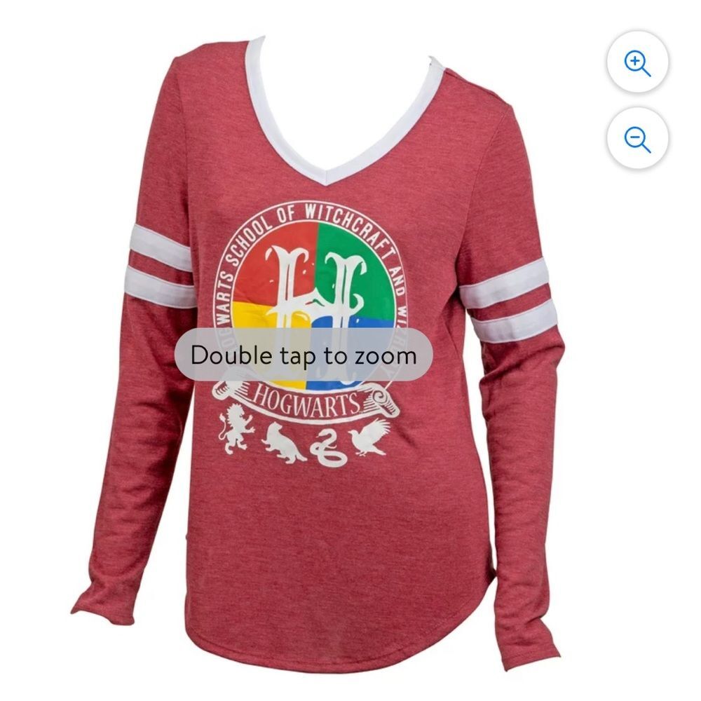 Harry Potter Hogwarts Crest V-Neck Long Sleeve Shirt